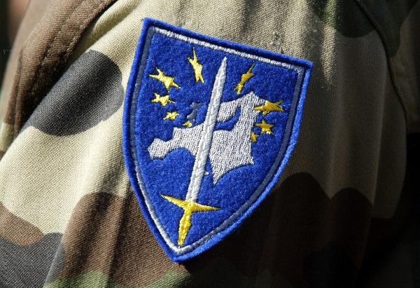 The actual insignia of the real-world Eurocorps.